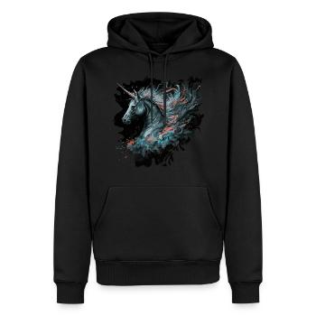 Unicorn Fancy - Men’s Premium Organic Hoodie - black - Front - Nico (187cm)