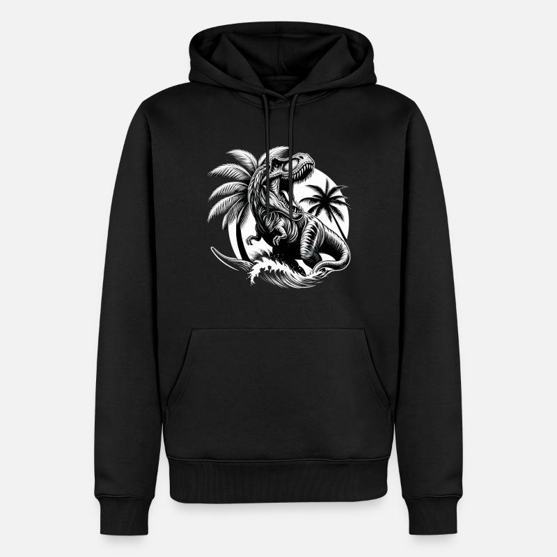 Brüllender T-Rex Dinosaurier Geschenk - Männer Premium Bio Hoodie - Schwarz