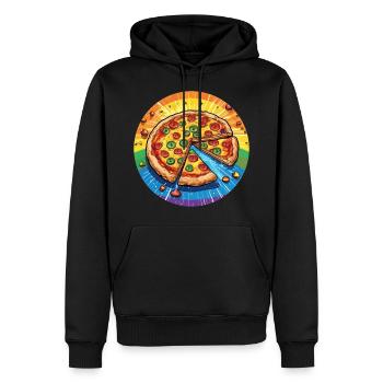 LGBTQ Pizza - Männer Premium Bio Hoodie - Schwarz - Vorne - Nico (187cm)