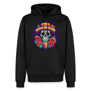 5 de Mayo Party Drinko de Mayo Sugar Skull Drink - Sweat à capuche Premium bio Homme - noir - Devant - Nico (187cm)