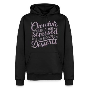 Desserts au chocolat Stress Citation de dessert drôle - Sweat à capuche Premium bio Homme - noir - Devant - Nico (187cm)