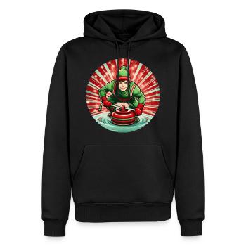 Weihnachtself Curling - Männer Premium Bio Hoodie - Schwarz - Vorne - Nico (187cm)