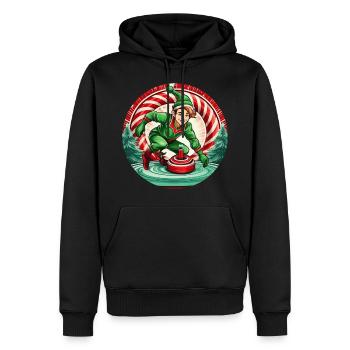 Weihnachtself Curling - Männer Premium Bio Hoodie - Schwarz - Vorne - Nico (187cm)