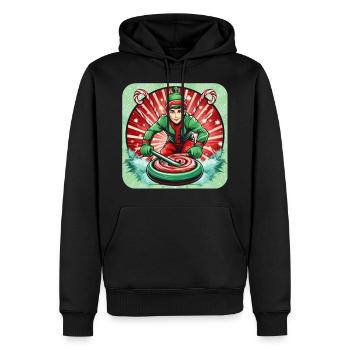 Weihnachtself Curling - Männer Premium Bio Hoodie - Schwarz - Vorne - Nico (187cm)