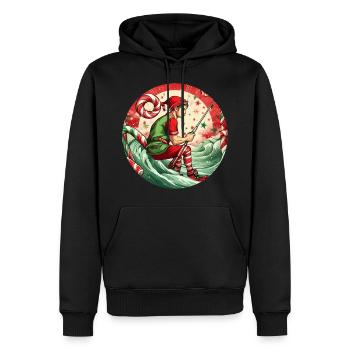 Weihnachtself Angeln - Männer Premium Bio Hoodie - Schwarz - Vorne - Nico (187cm)