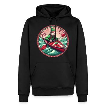 Weihnachtself-kajakfahren - Männer Premium Bio Hoodie - Schwarz - Vorne - Nico (187cm)