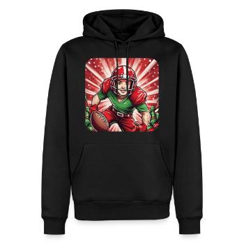 Elfe de Noël Football Américain - Sweat à capuche Premium bio Homme - noir - Devant - Nico (187cm)