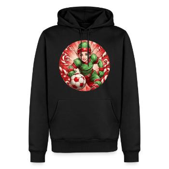 Noël elfe football football - Sweat à capuche Premium bio Homme - noir - Devant - Nico (187cm)