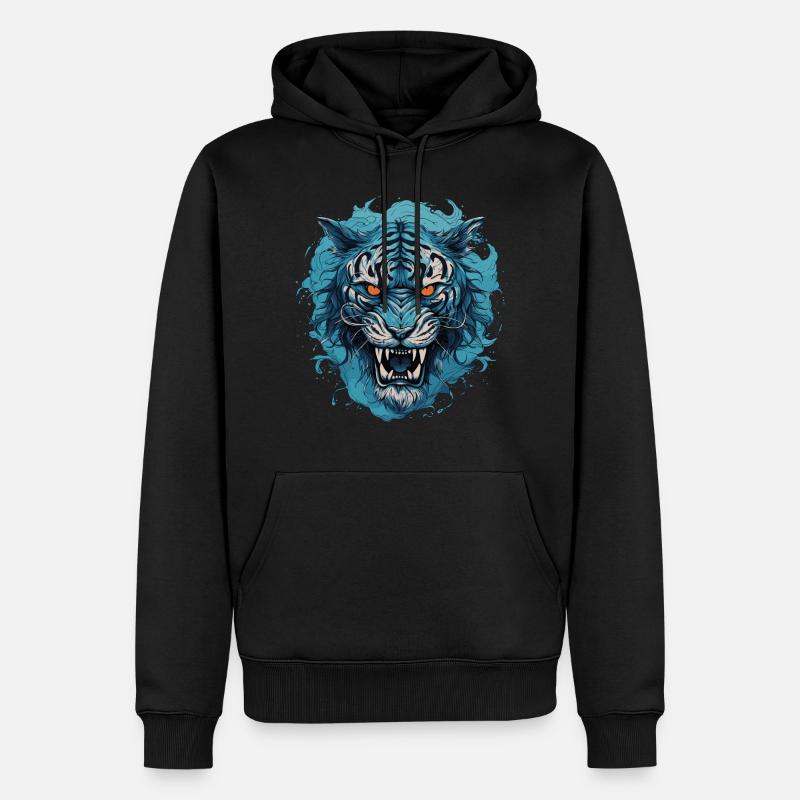 Tiger - Männer Premium Bio Hoodie - Schwarz