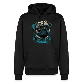 Kleiner Mops - Männer Premium Bio Hoodie - Schwarz - Vorne - Nico (187cm)