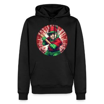 Christmas Elf baseball - Men’s Premium Organic Hoodie - black - Front - Nico (187cm)
