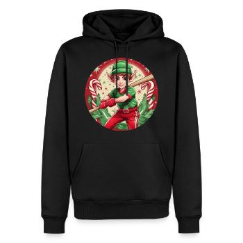 Christmas Elf baseball - Men’s Premium Organic Hoodie - black - Front - Nico (187cm)