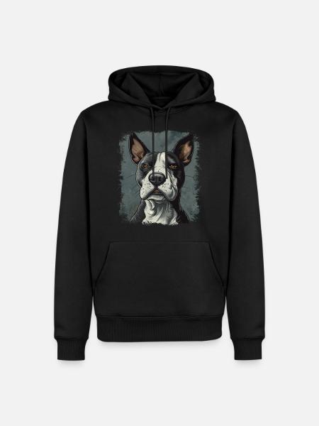 Bullterrier - Männer Premium Bio Hoodie - Schwarz
