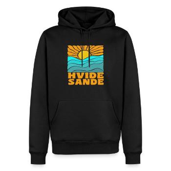 Hvide Sande, Danemark - Sweat à capuche Premium bio Homme - noir - Devant - Nico (187cm)