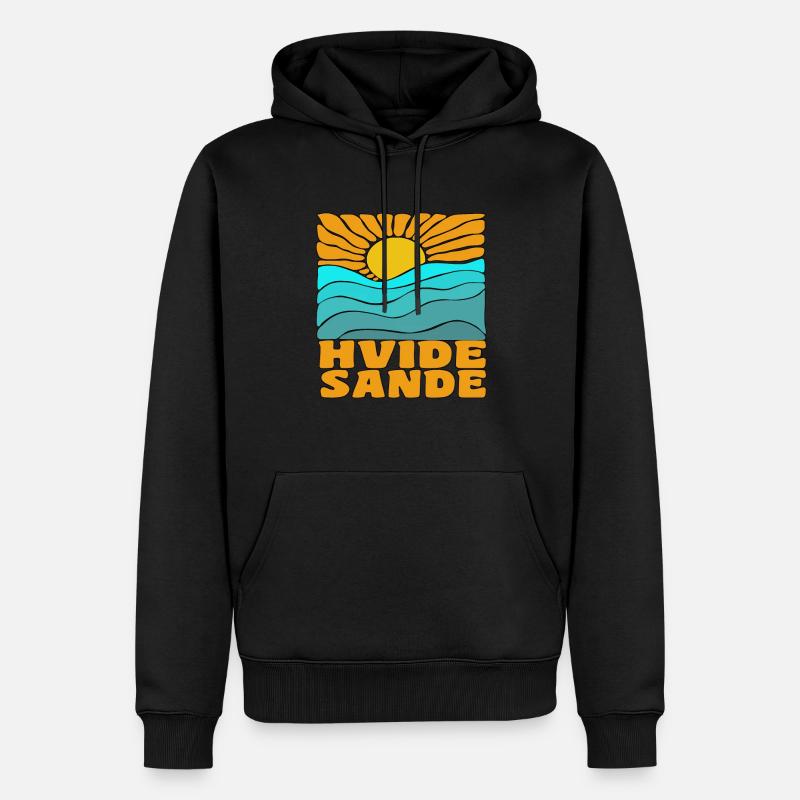 Hvide Sande, Danemark - Sweat à capuche Premium bio Homme - noir