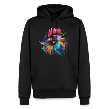 Ein stolzer Hahn - Männer Premium Bio Hoodie - Schwarz - Vorne - Nico (187cm)