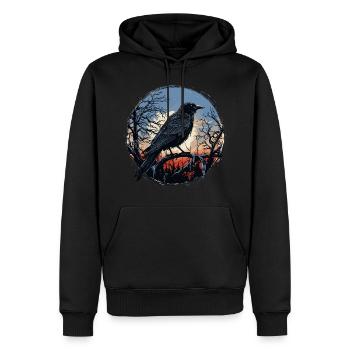 Raven - Men’s Premium Organic Hoodie - black - Front - Nico (187cm)