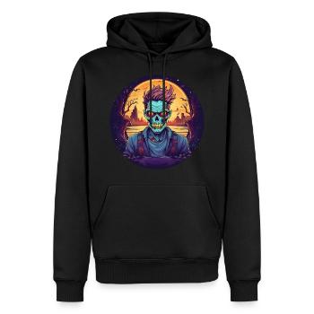 Gruseliges Halloween-party-kostüm Zombie - Sweat à capuche Premium bio Homme - noir - Devant - Nico (187cm)