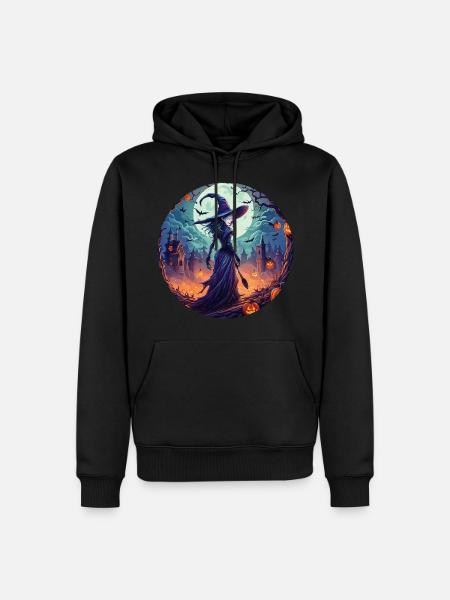 Gruseliges Halloween-partykostüm Hexe - Männer Premium Bio Hoodie - Schwarz