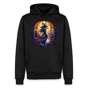 Gruseliges Halloween-partykostüm Hexe - Sweat à capuche Premium bio Homme - noir - Devant - Nico (187cm)