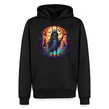 Gruseliges Halloween-partykostüm-skelett - Sweat à capuche Premium bio Homme - noir - Devant - Nico (187cm)