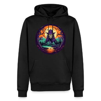 Gruseliges Halloween-partykostüm-skelett - Sweat à capuche Premium bio Homme - noir - Devant - Nico (187cm)