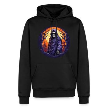 Gruseliges Halloween-partykostüm Sensenmann - Sweat à capuche Premium bio Homme - noir - Devant - Nico (187cm)