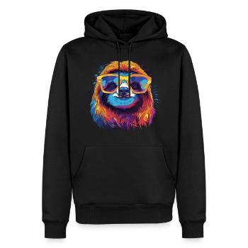 Cooles Faultier - Männer Premium Bio Hoodie - Schwarz - Vorne - Nico (187cm)