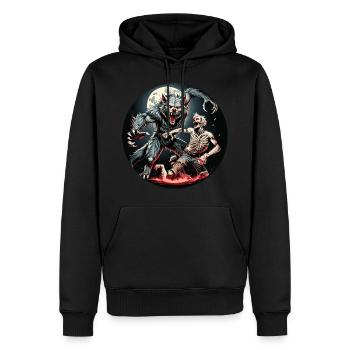 Gruseliges Halloween-partykostüm Werwolf Und - Sweat à capuche Premium bio Homme - noir - Devant - Nico (187cm)