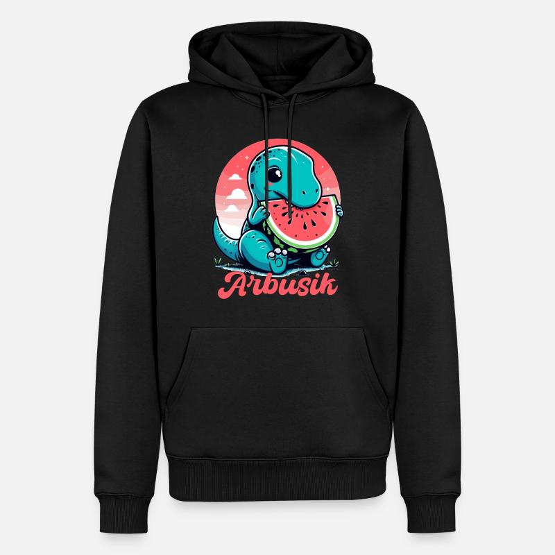 Mignon T-Rex Pastèque Arbusik Cadeau - Sweat à capuche Premium bio Homme - noir