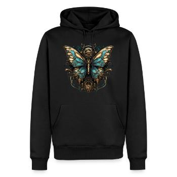 Papillon Steampunk - Sweat à capuche Premium bio Homme - noir - Devant - Nico (187cm)