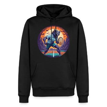 Gruseliges Halloween-partykostüm Werwolf Tnis - Sweat à capuche Premium bio Homme - noir - Devant - Nico (187cm)