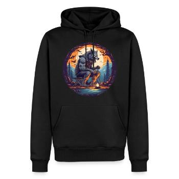 Gruselig Halloween Party Kostüm Werwolf Camping - Men’s Premium Organic Hoodie - black - Front - Nico (187cm)