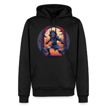 Gruseliges Halloween-partykostüm Werwolf-kostüm - Sweat à capuche Premium bio Homme - noir - Devant - Nico (187cm)