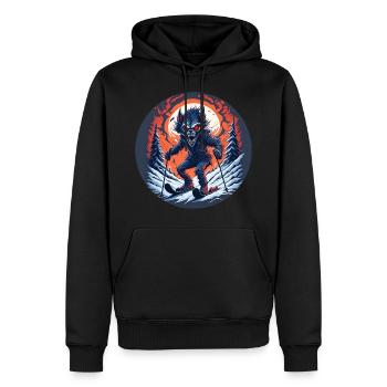 Gruseliges Halloween Party Kostüm Werwolf Ski - Männer Premium Bio Hoodie - Schwarz - Vorne - Nico (187cm)
