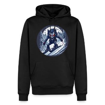 Gruseliges Halloween-partykostüm Werwolf-ski - Sweat à capuche Premium bio Homme - noir - Devant - Nico (187cm)