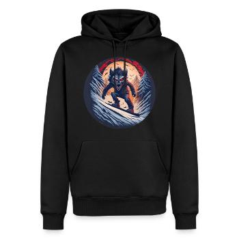 Gruseliges Halloween-partykostüm Werwolf-snowboard - Sweat à capuche Premium bio Homme - noir - Devant - Nico (187cm)