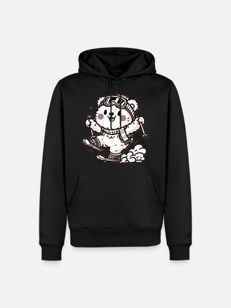 Cute Skier Bear - Men’s Premium Organic Hoodie - black