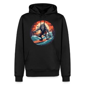 Gruselig Halloween Party Kostüm Werwolf Surfen - Männer Premium Bio Hoodie - Schwarz - Vorne - Nico (187cm)