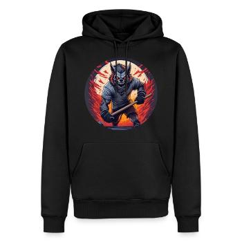 Effrayant Halloween Party Costume Werewolf Field - Sweat à capuche Premium bio Homme - noir - Devant - Nico (187cm)