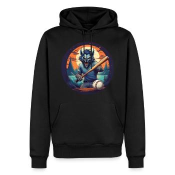 Effrayant Halloween Party Costume Werewolf Baseball - Sweat à capuche Premium bio Homme - noir - Devant - Nico (187cm)