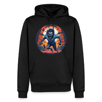 Gruseliges Halloween-partykostüm Werwolf Läuft - Männer Premium Bio Hoodie - Schwarz - Vorne - Nico (187cm)