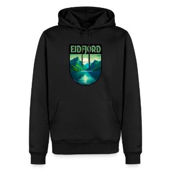 Eidfjord en Norvège - Sweat à capuche Premium bio Homme - noir - Devant - Nico (187cm)