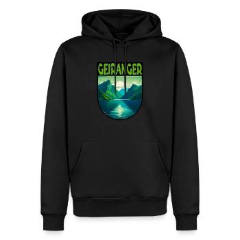 Geirangerfjord in Norwegen - Männer Premium Bio Hoodie - Schwarz - Vorne - Nico (187cm)
