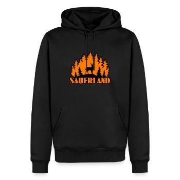 Sauerland - Männer Premium Bio Hoodie - Schwarz - Vorne - Nico (187cm)