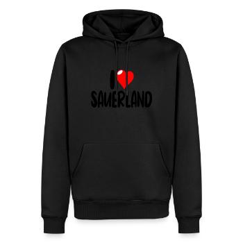Sauerland - Männer Premium Bio Hoodie - Schwarz - Vorne - Nico (187cm)