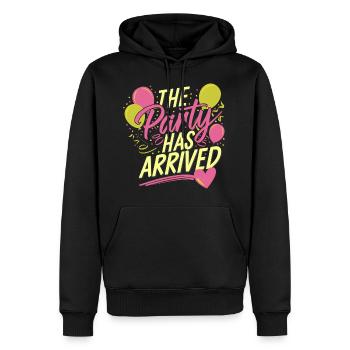 The Party Has Arrived 16 - Männer Premium Bio Hoodie - Schwarz - Vorne - Nico (187cm)