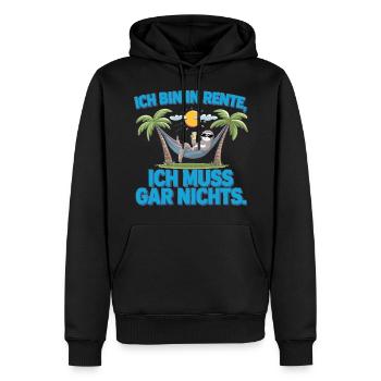 Je suis à la retraite, je n’ai rien à faire - Sweat à capuche Premium bio Homme - noir - Devant - Nico (187cm)