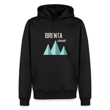 Minimal Berge Brenta - Männer Premium Bio Hoodie - Schwarz - Vorne - Nico (187cm)