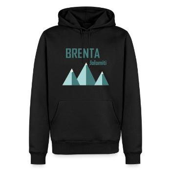 Minimal Berge Brenta - Männer Premium Bio Hoodie - Schwarz - Vorne - Nico (187cm)